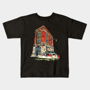 Ecto- 1 / Firehouse, Hook & Ladder Company 8 Kids T-Shirt